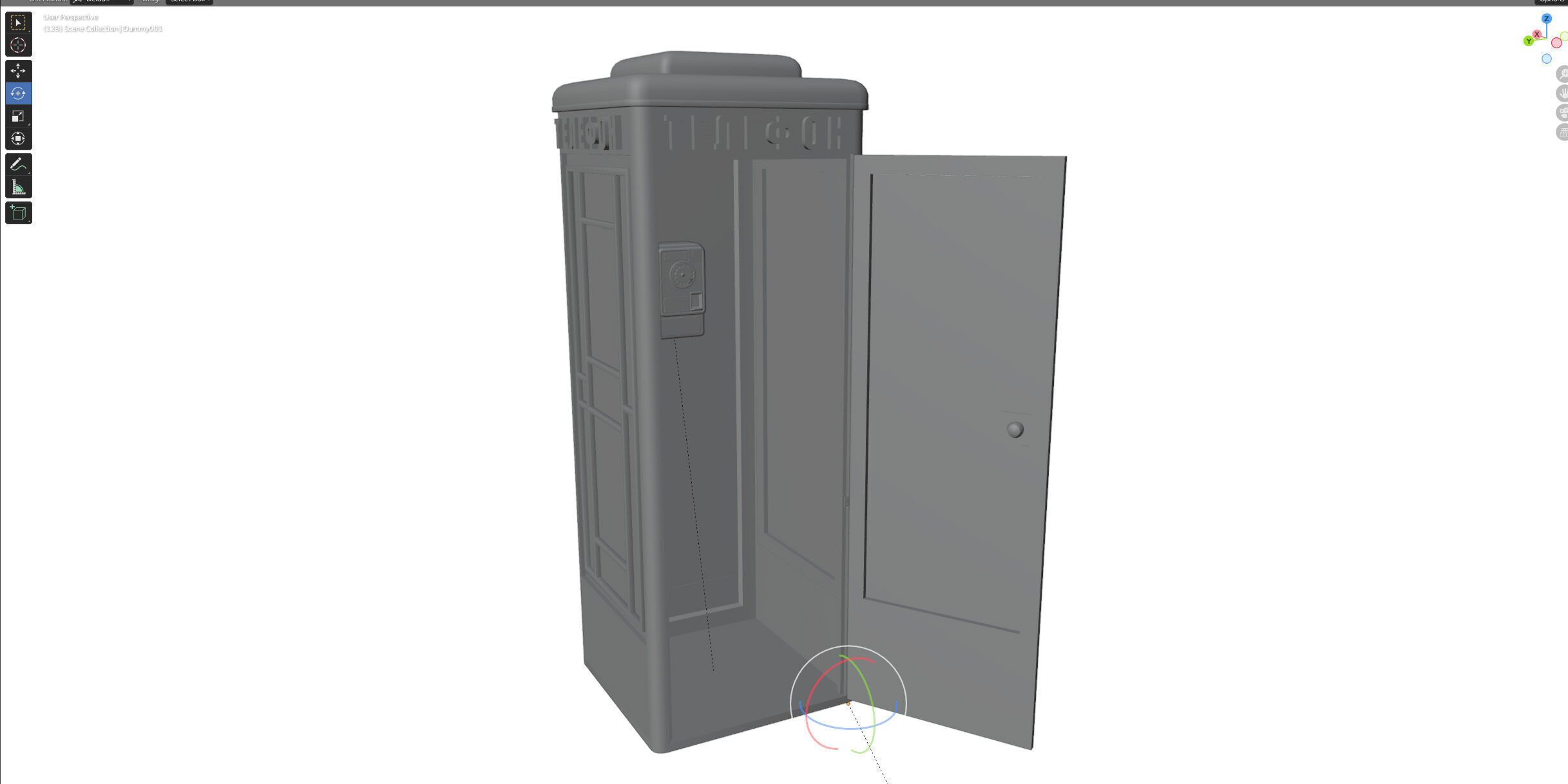 Dirty Telephone booth with payphone AMT-47 3D model_20