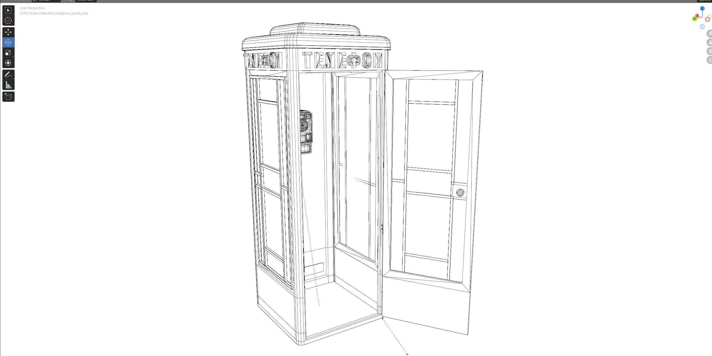 Dirty Telephone booth with payphone AMT-47 3D model_21