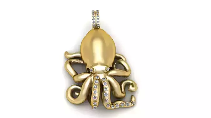 OCTUPUS OCEAN PENDANT 3D PRINTABLE MODLE 