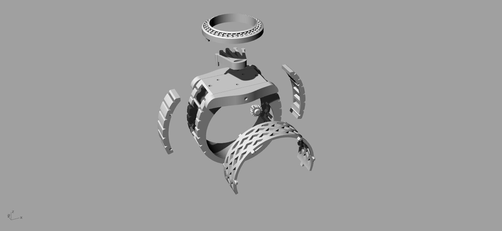 Mens Rolex Ring Gold  3D print model_4