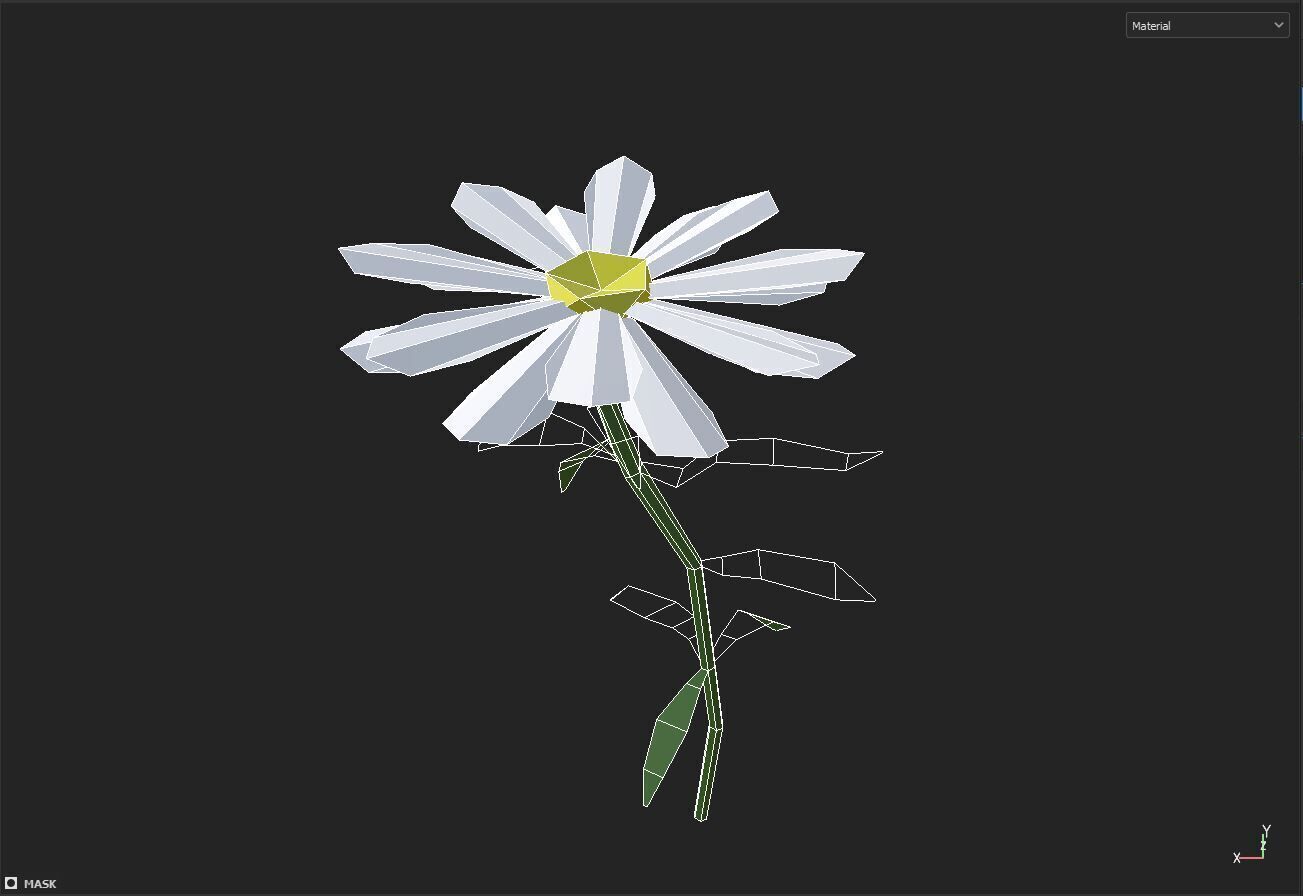 Flower Free low-poly 3D model_5