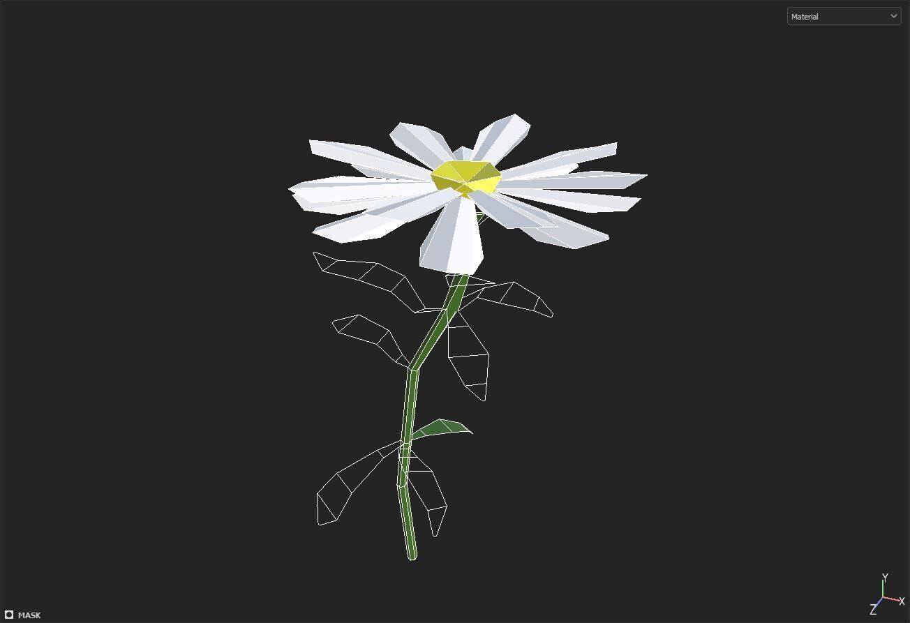Flower Free low-poly 3D model_7