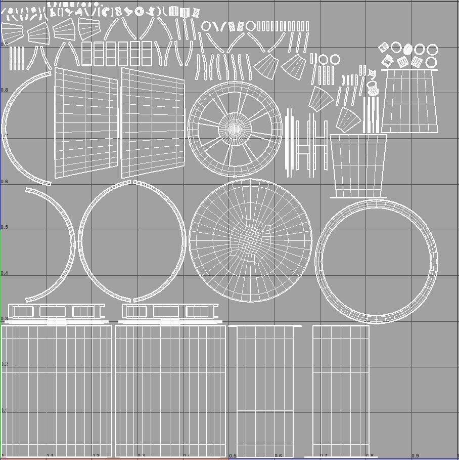 Star Wars Blue T70 X Wing Starfighter and R5 Unit rigged 3D model_12