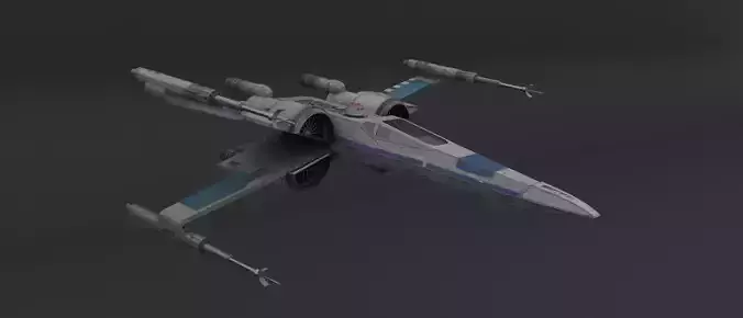 Star Wars Blue T70 X Wing Starfighter and R5 Unit rigged