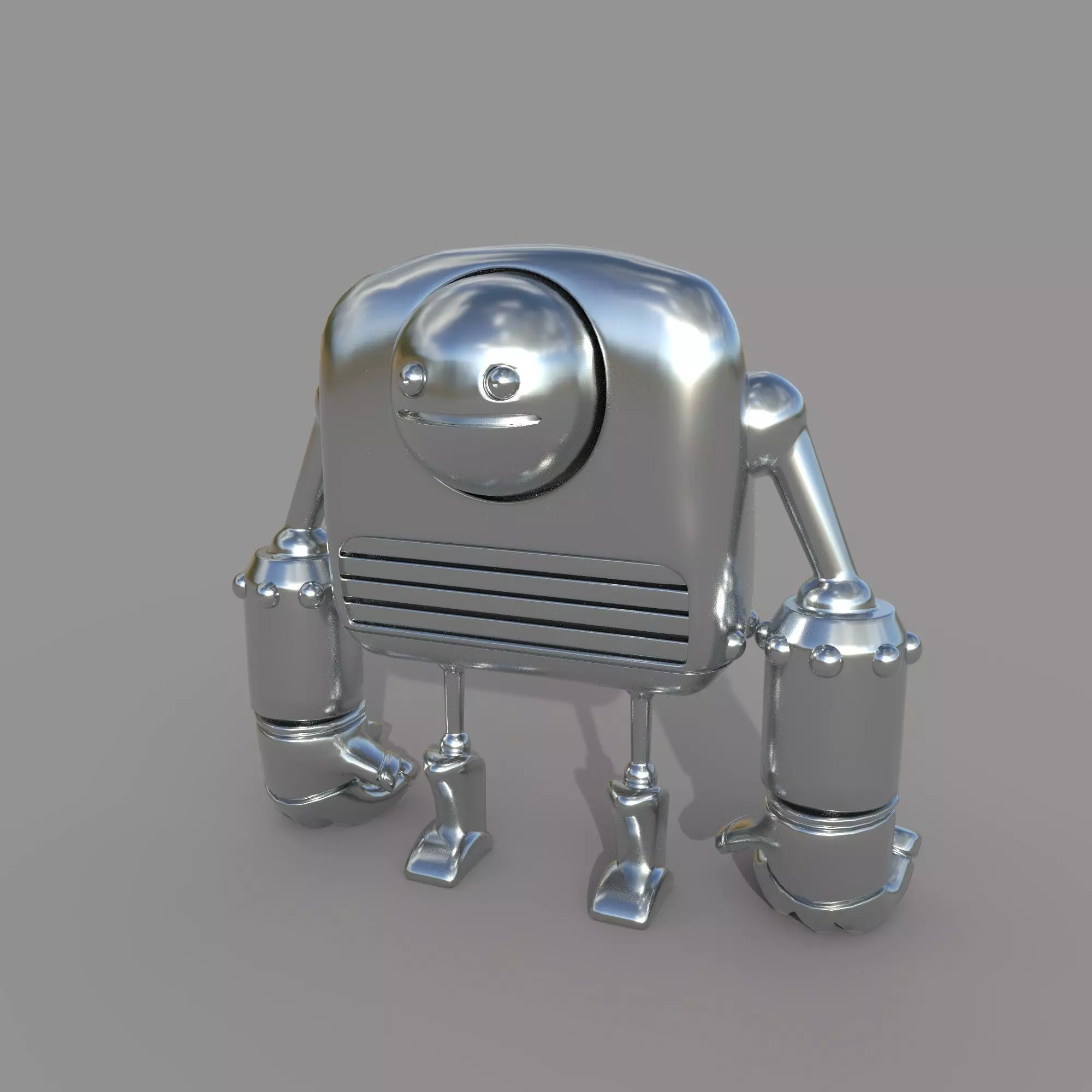 Metal Robot 3D model_0