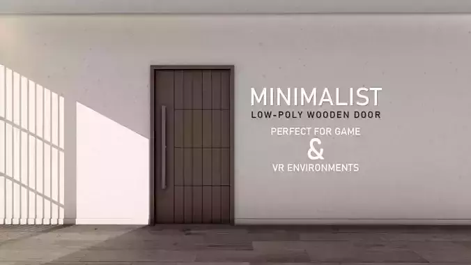 Minimalist Low-Poly wooden Door for luxury interiors Door 2 Low-poly 3D model