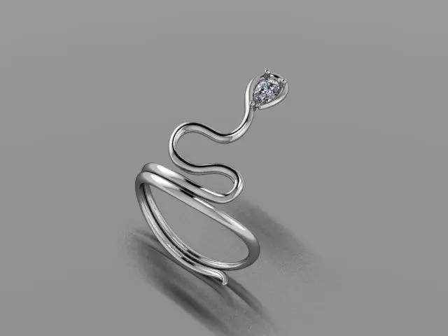 Minimalist and Elegant Snake Ring Free 3D print model_0