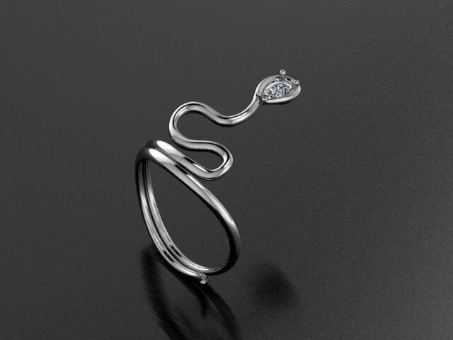 Minimalist and Elegant Snake Ring Free 3D print model_2