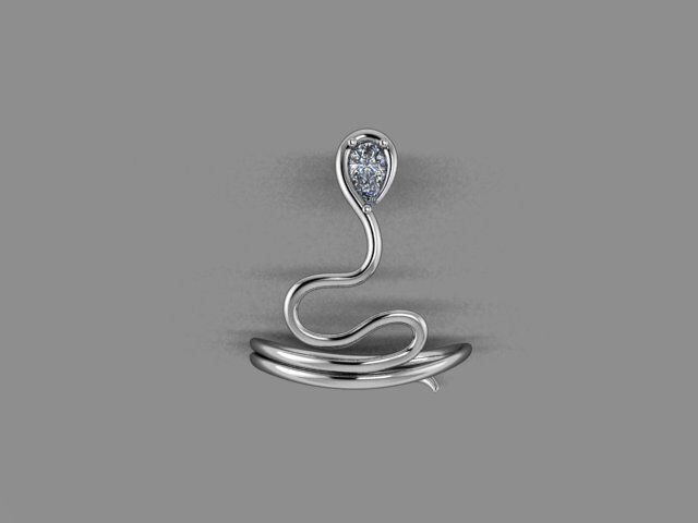 Minimalist and Elegant Snake Ring Free 3D print model_1