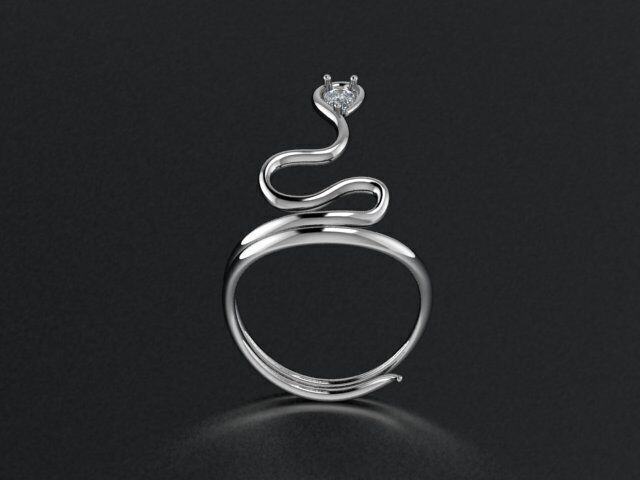 Minimalist and Elegant Snake Ring Free 3D print model_3