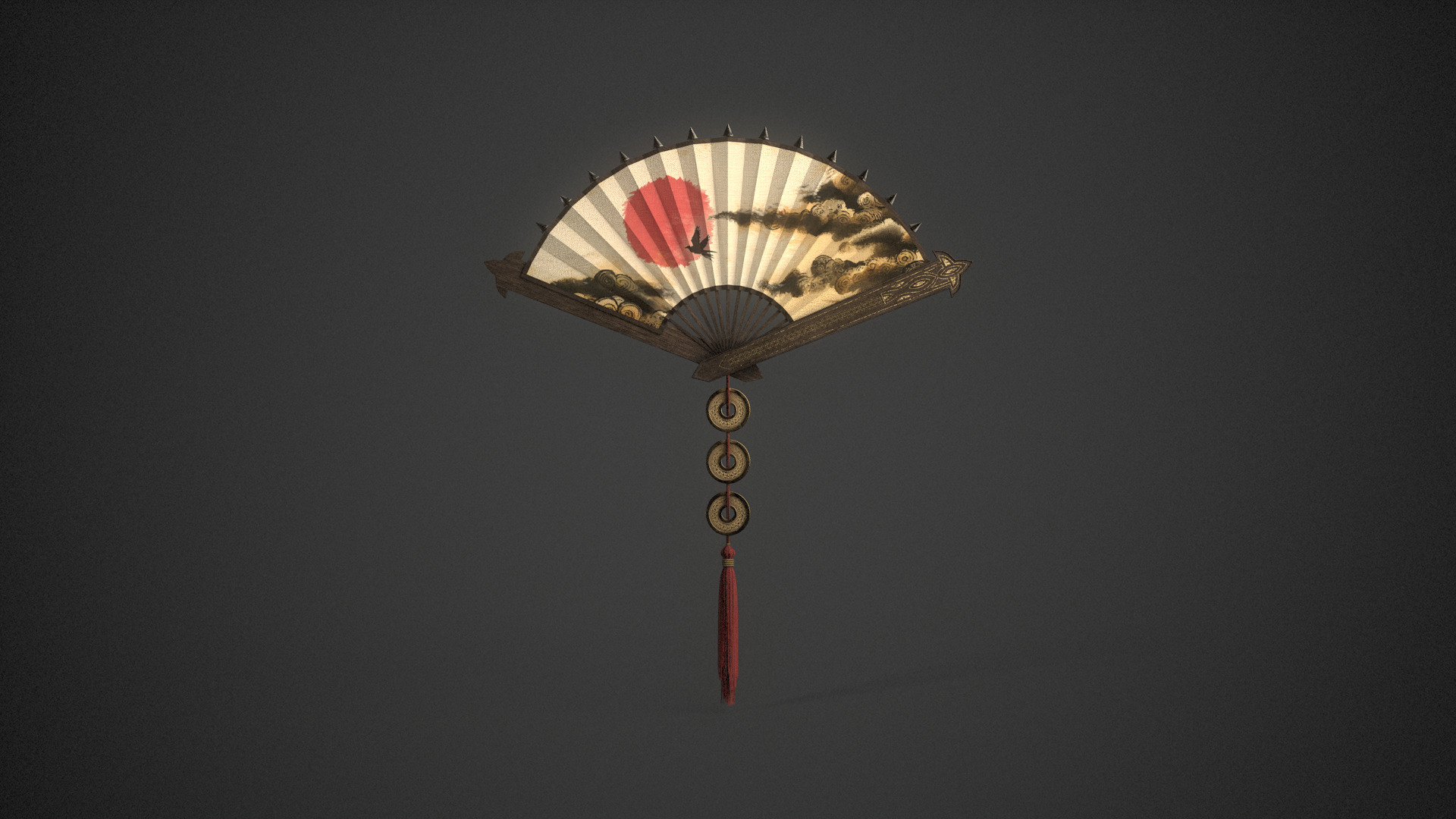 Chinese Fan 3D model_9