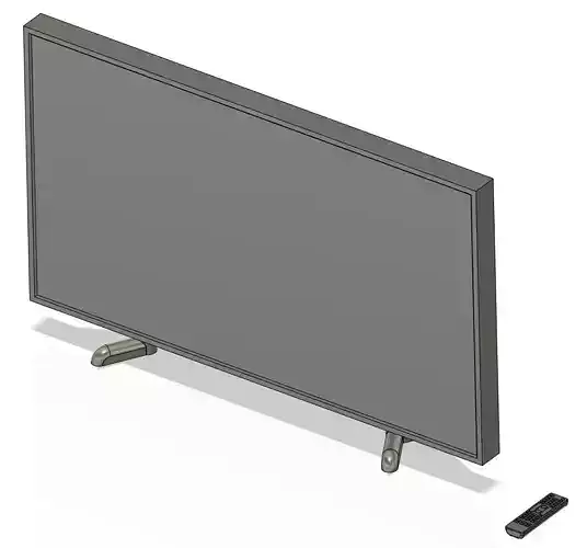 1 inch Scale 55 inch TV and Remote 3D print model