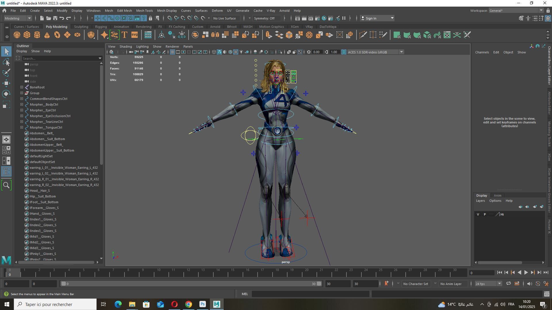 Invisible Woman Low-poly 3D model_9