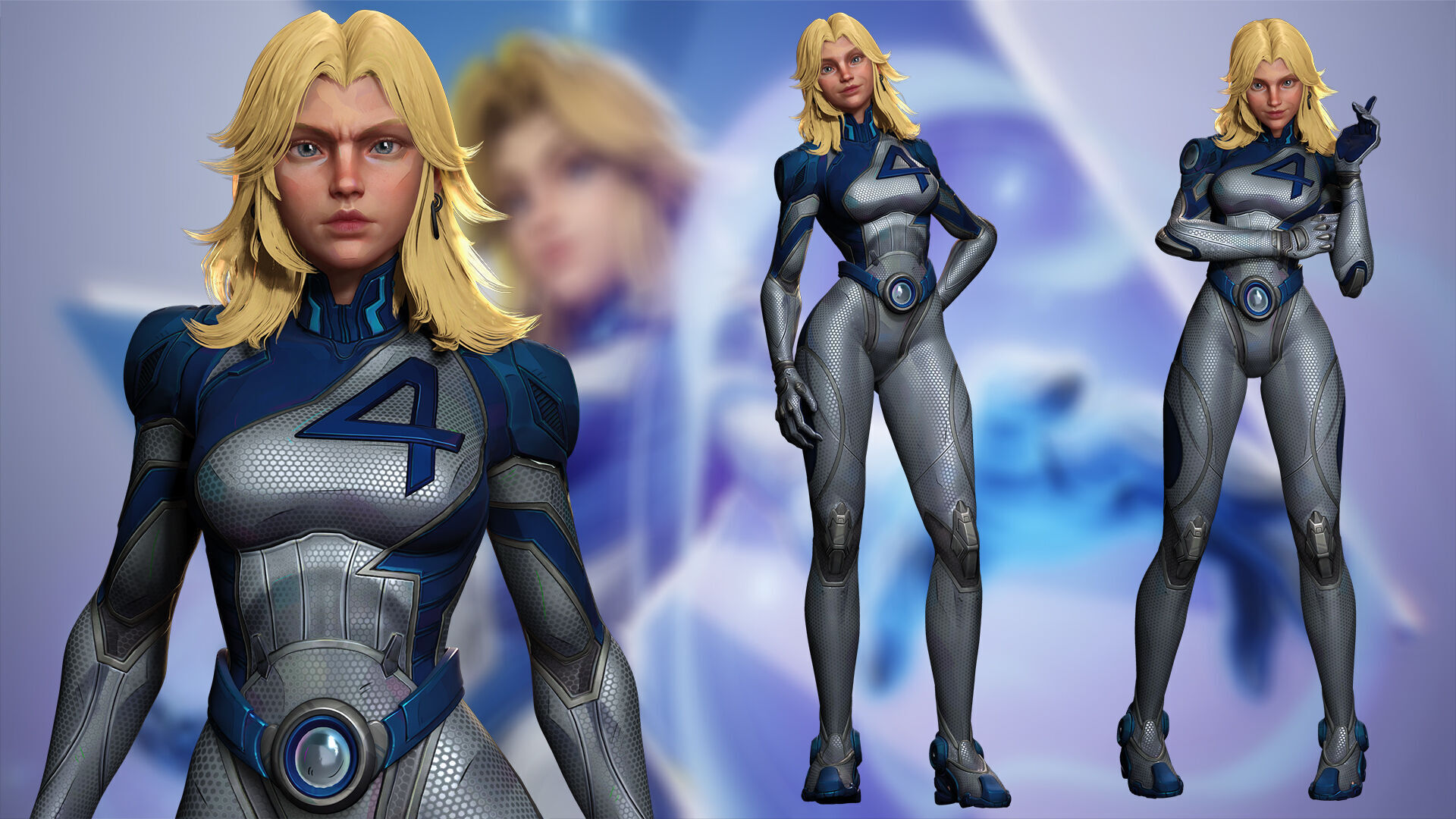 Invisible Woman Low-poly 3D model_2