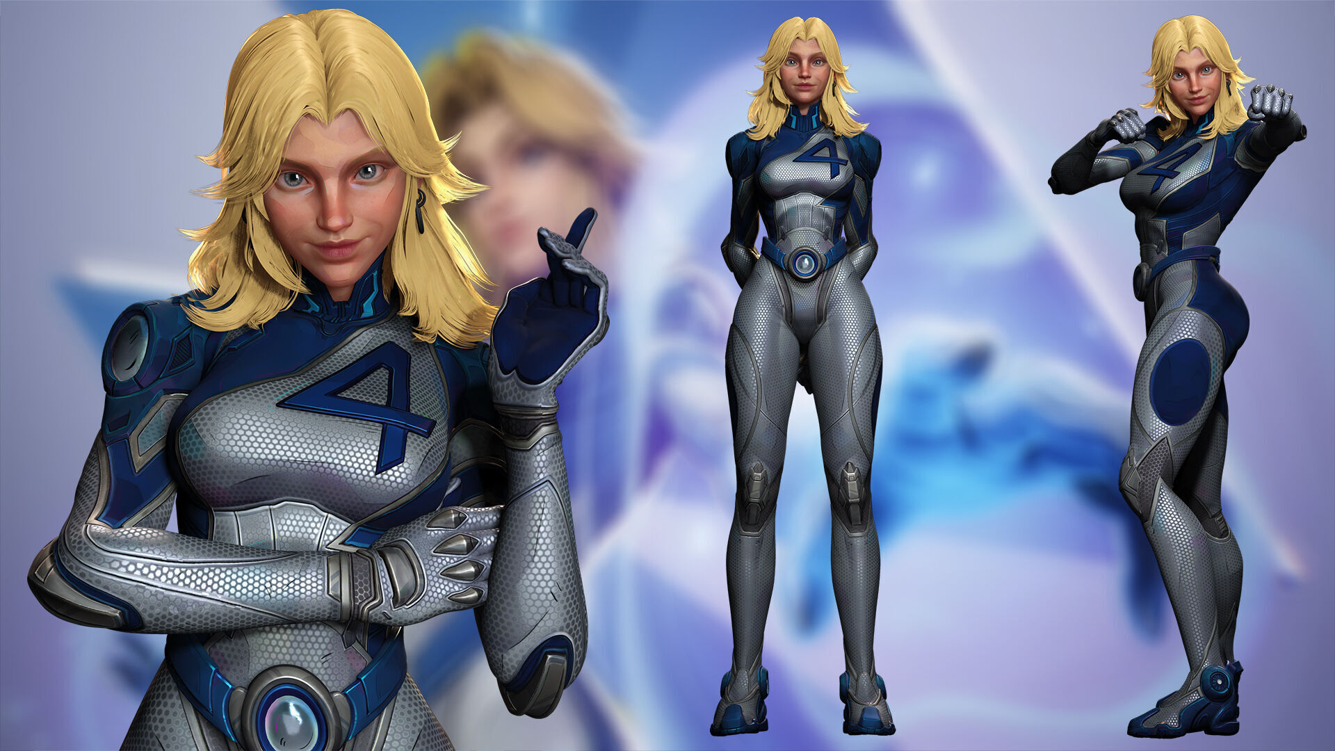Invisible Woman Low-poly 3D model_5