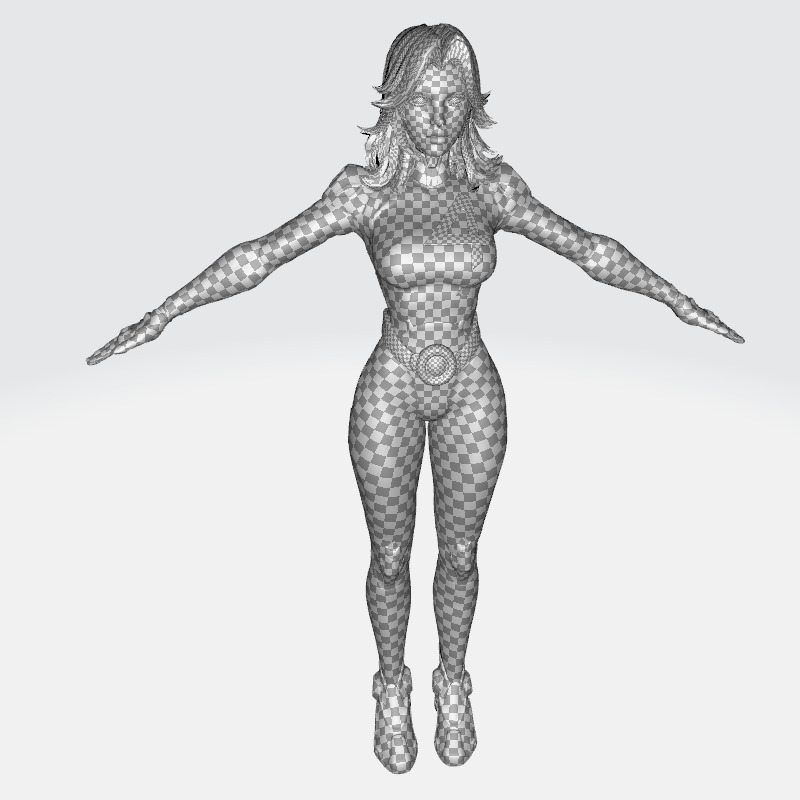 Invisible Woman Low-poly 3D model_18