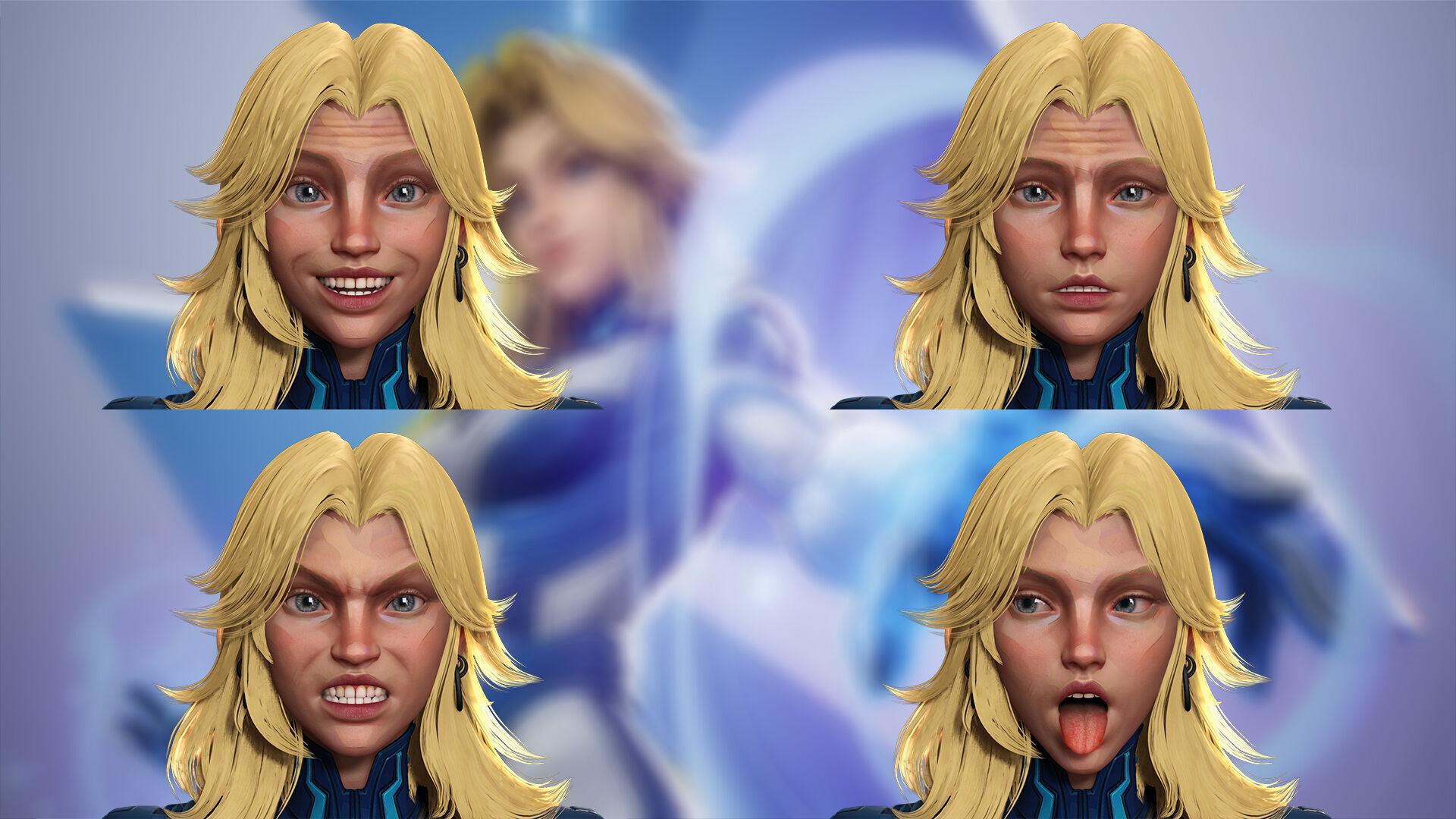 Invisible Woman Low-poly 3D model_6