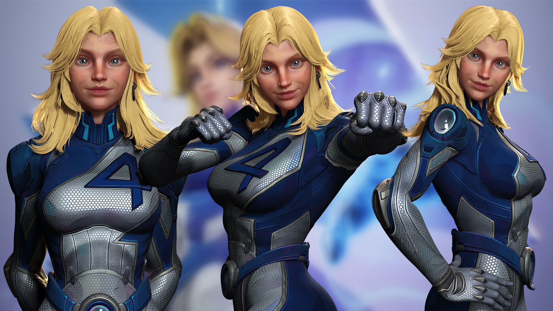 Invisible Woman Low-poly 3D model_17
