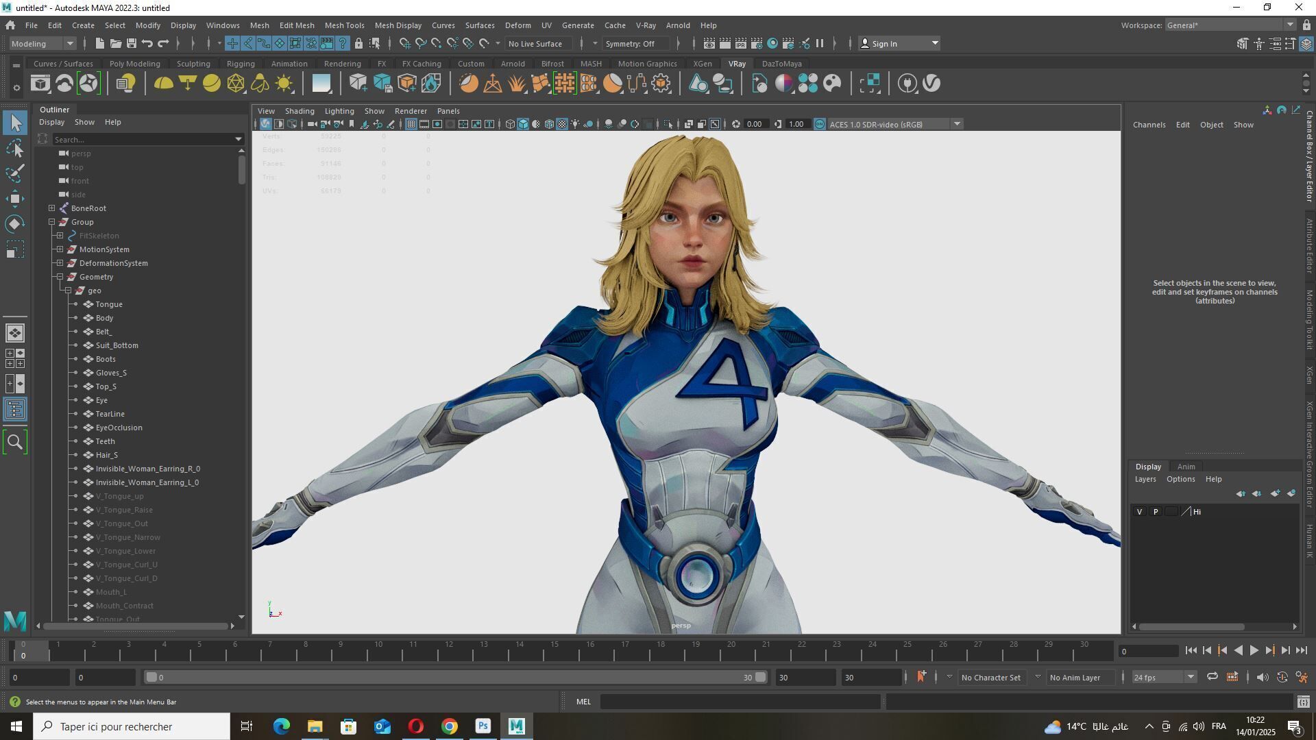 Invisible Woman Low-poly 3D model_10