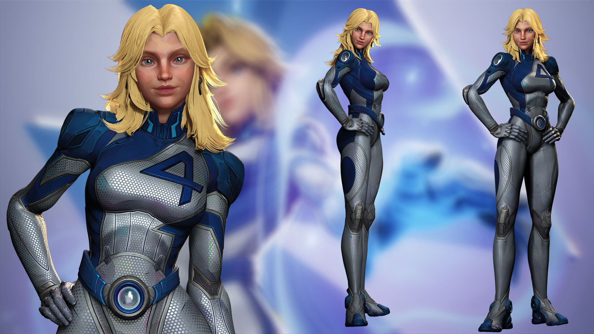 Invisible Woman Low-poly 3D model_4