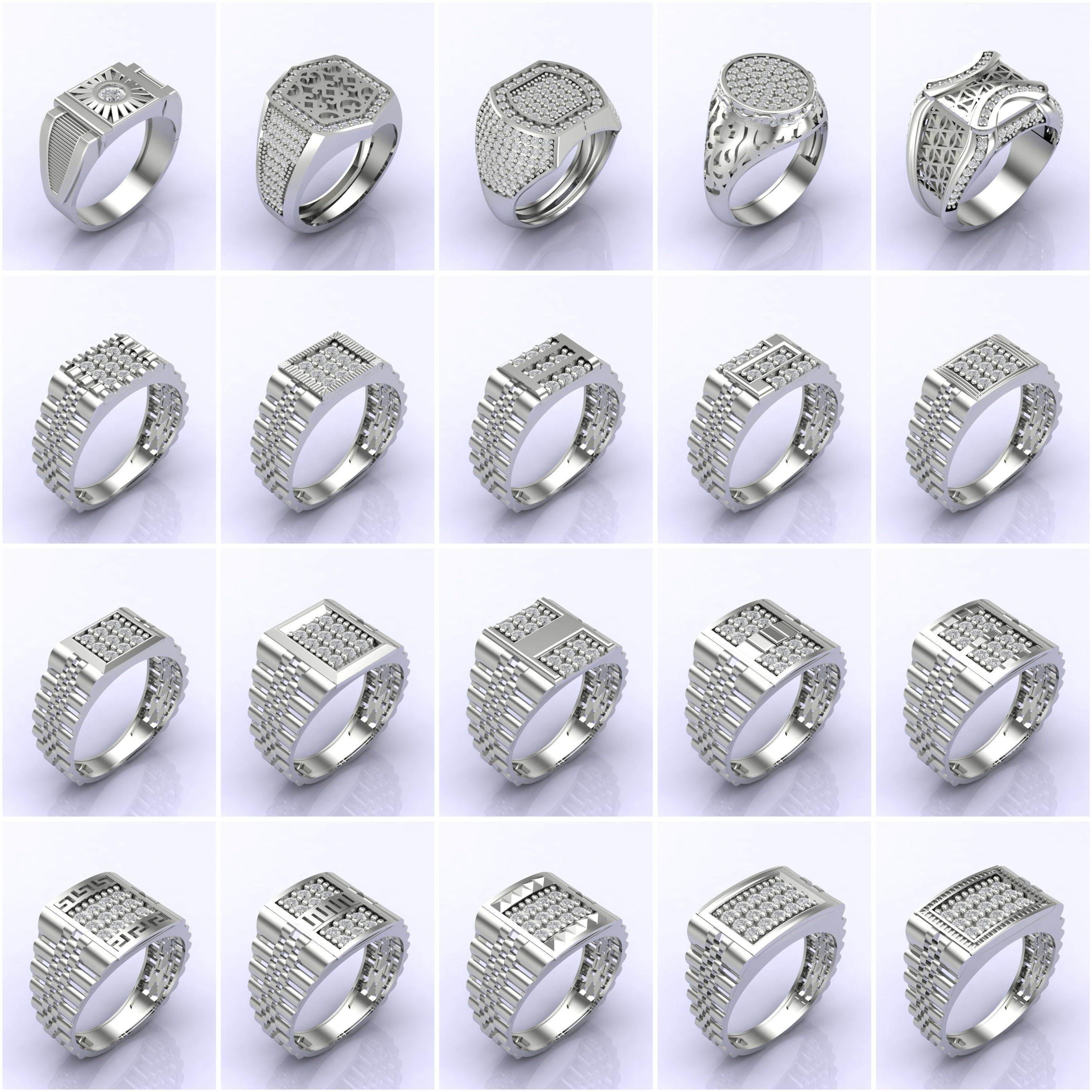 369 Files - STL 3DM Male Rings Model Gent Ring Gents Ring Bulk 3D Model Collection_6