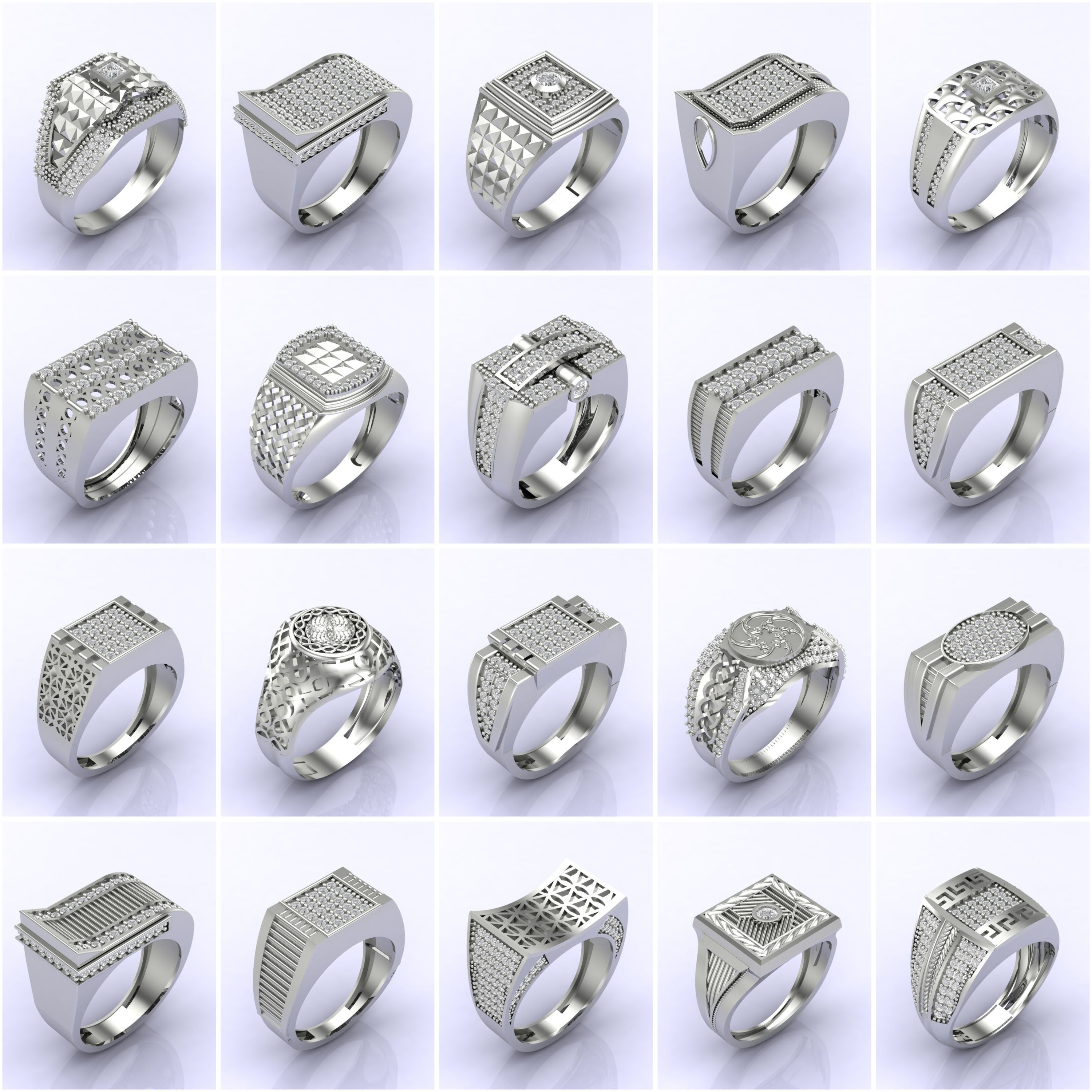 369 Files - STL 3DM Male Rings Model Gent Ring Gents Ring Bulk 3D Model Collection_1
