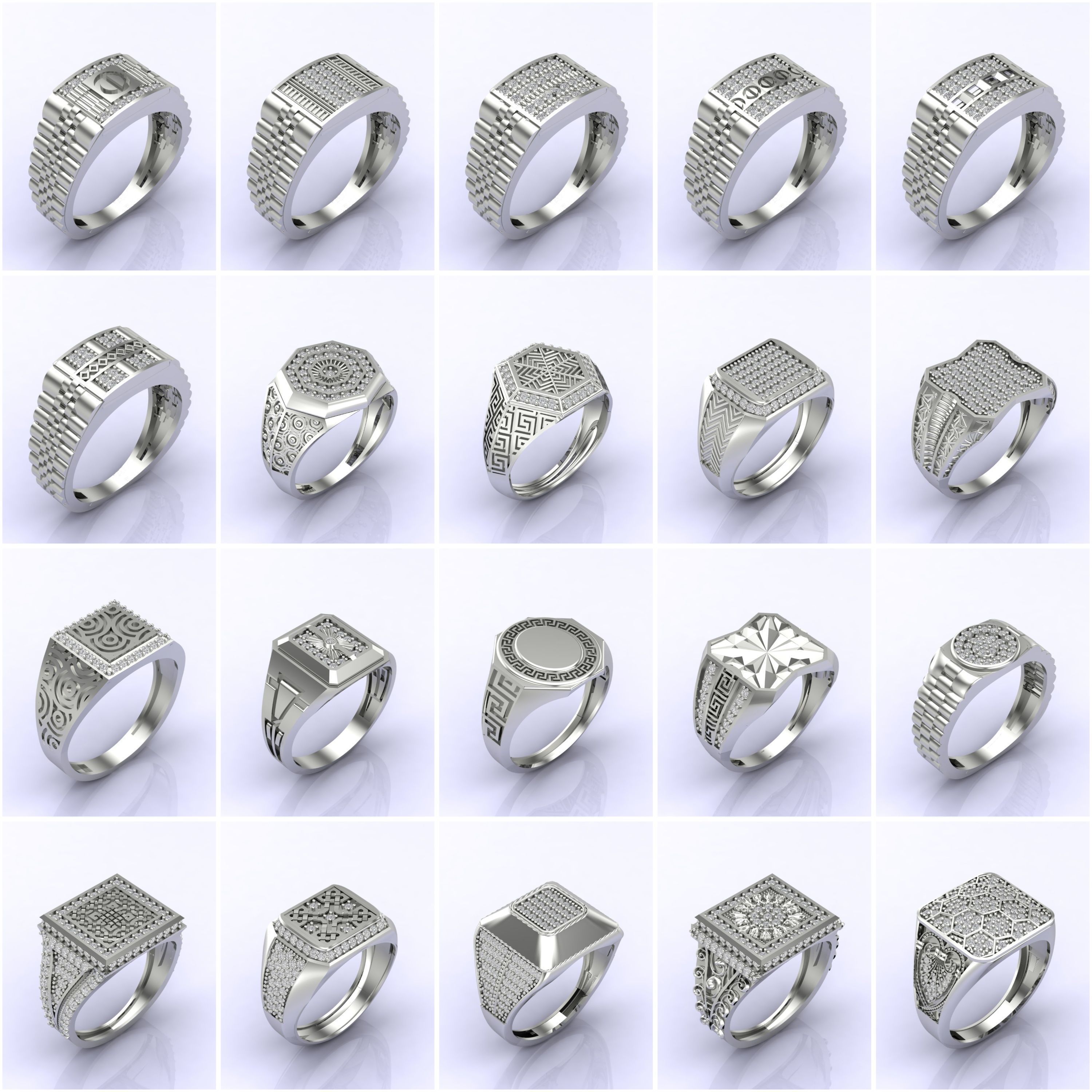 369 Files - STL 3DM Male Rings Model Gent Ring Gents Ring Bulk 3D Model Collection_9