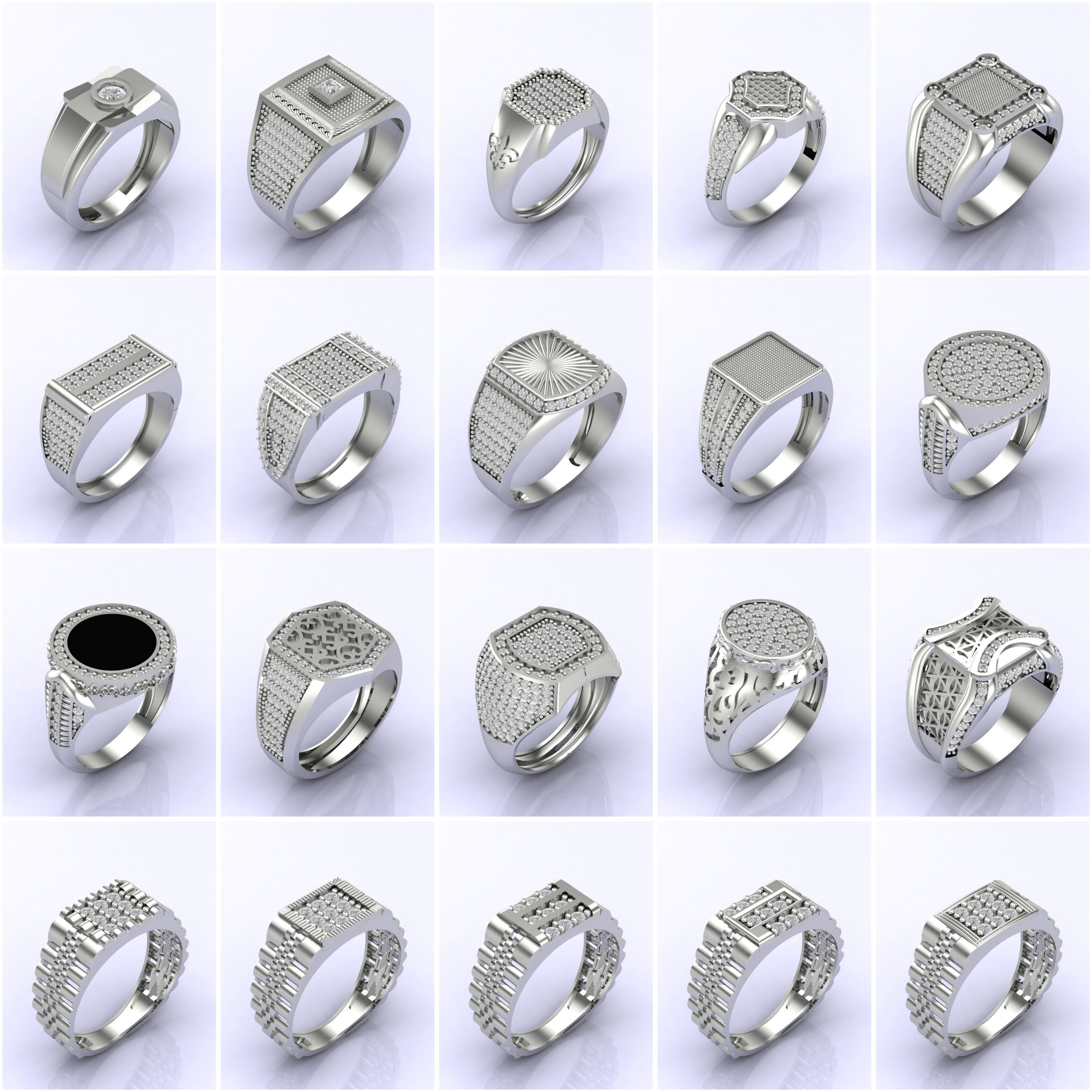 369 Files - STL 3DM Male Rings Model Gent Ring Gents Ring Bulk 3D Model Collection_5