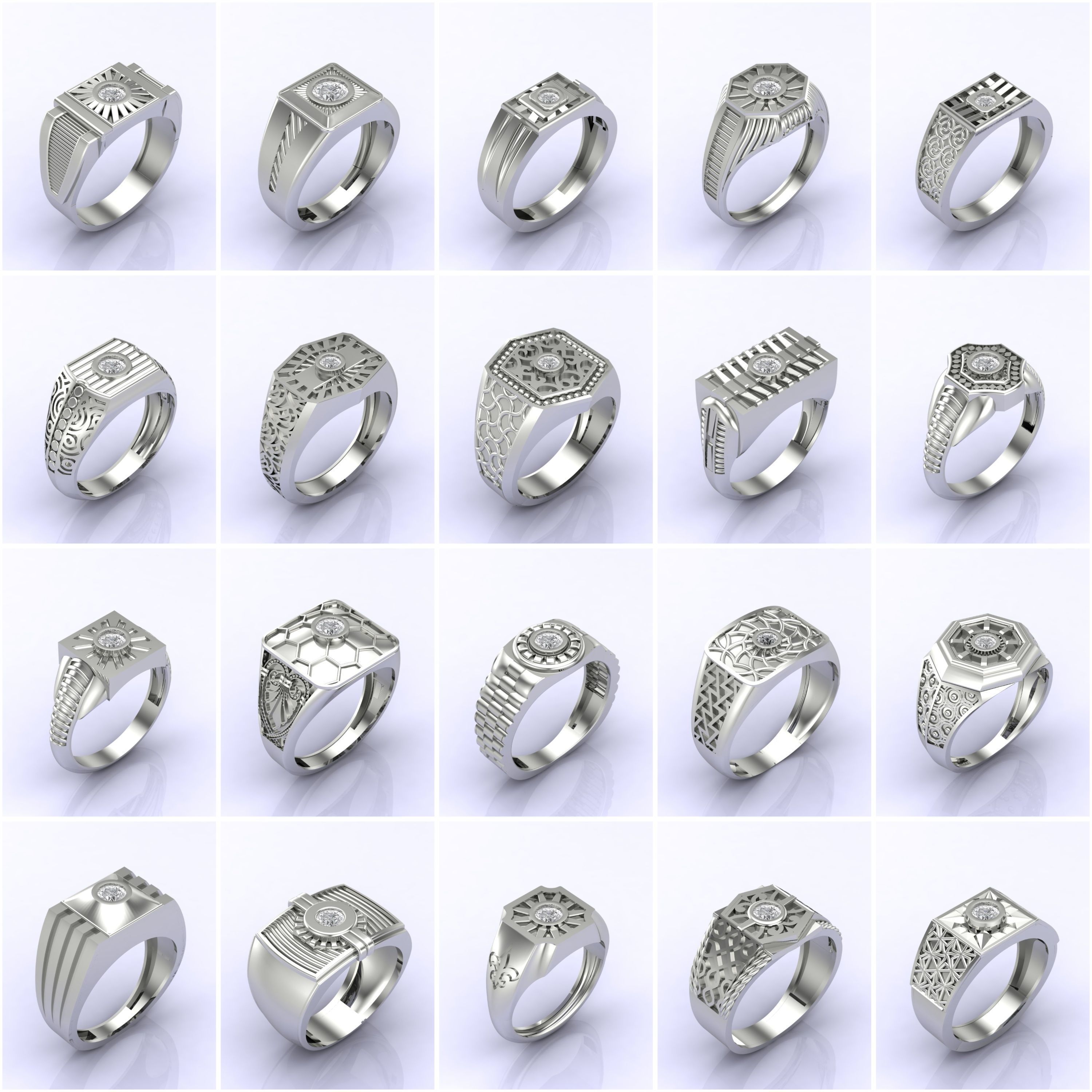 369 Files - STL 3DM Male Rings Model Gent Ring Gents Ring Bulk 3D Model Collection_12