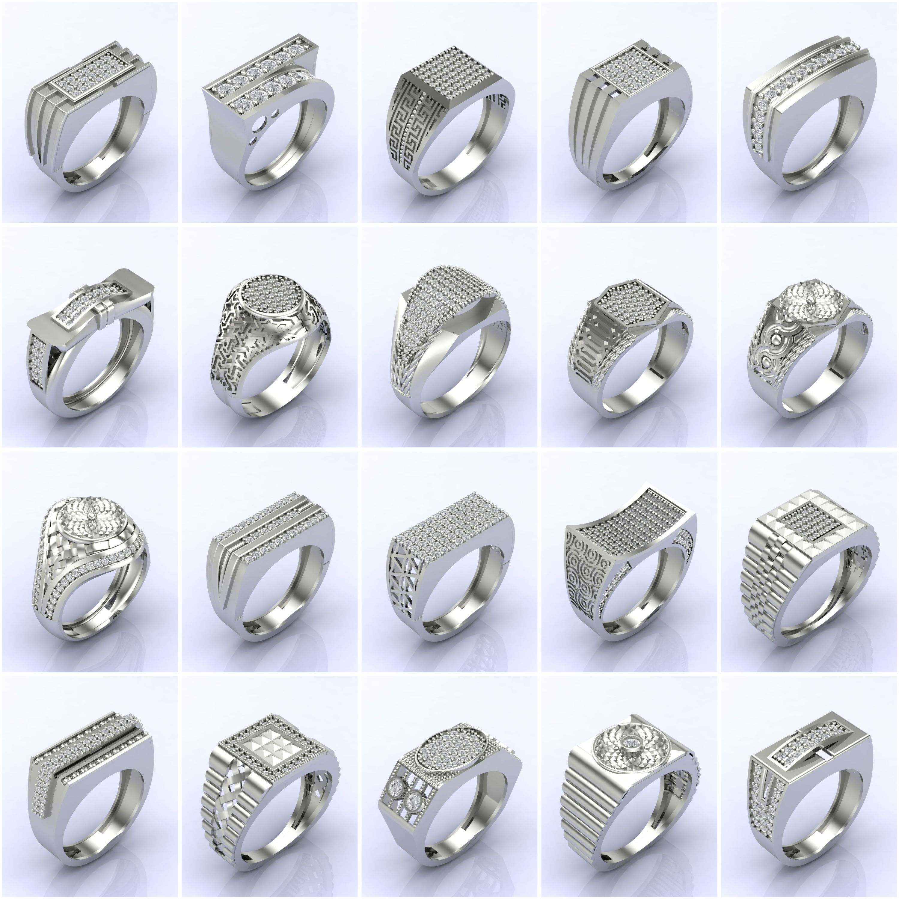 369 Files - STL 3DM Male Rings Model Gent Ring Gents Ring Bulk 3D Model Collection_24