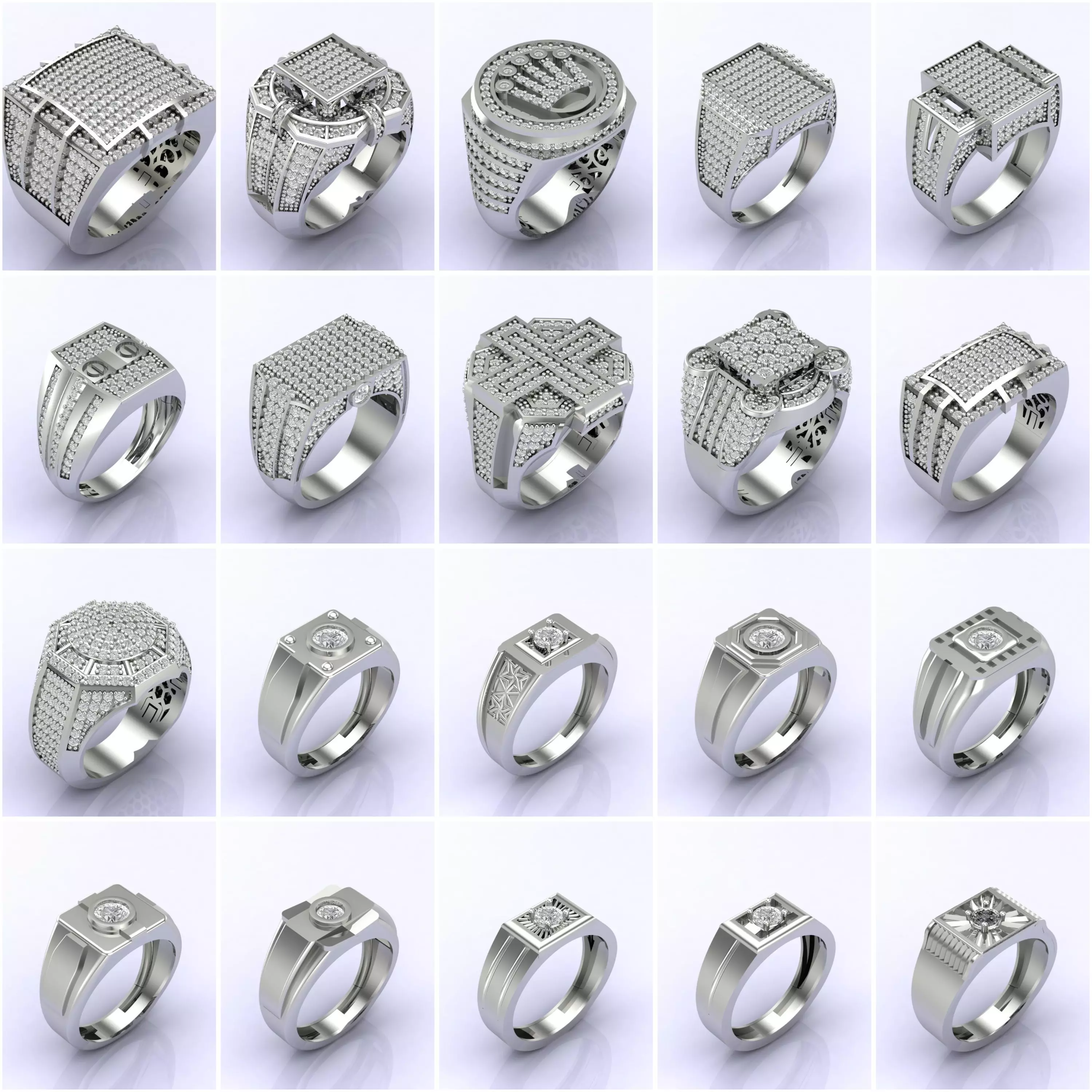 369 Files - STL 3DM Male Rings Model Gent Ring Gents Ring Bulk 3D Model Collection_0