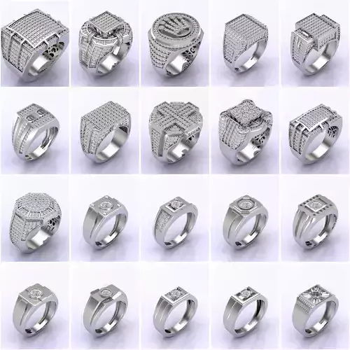 369 Files - STL 3DM Male Rings Model Gent Ring Gents Ring Bulk 3D Model Collection
