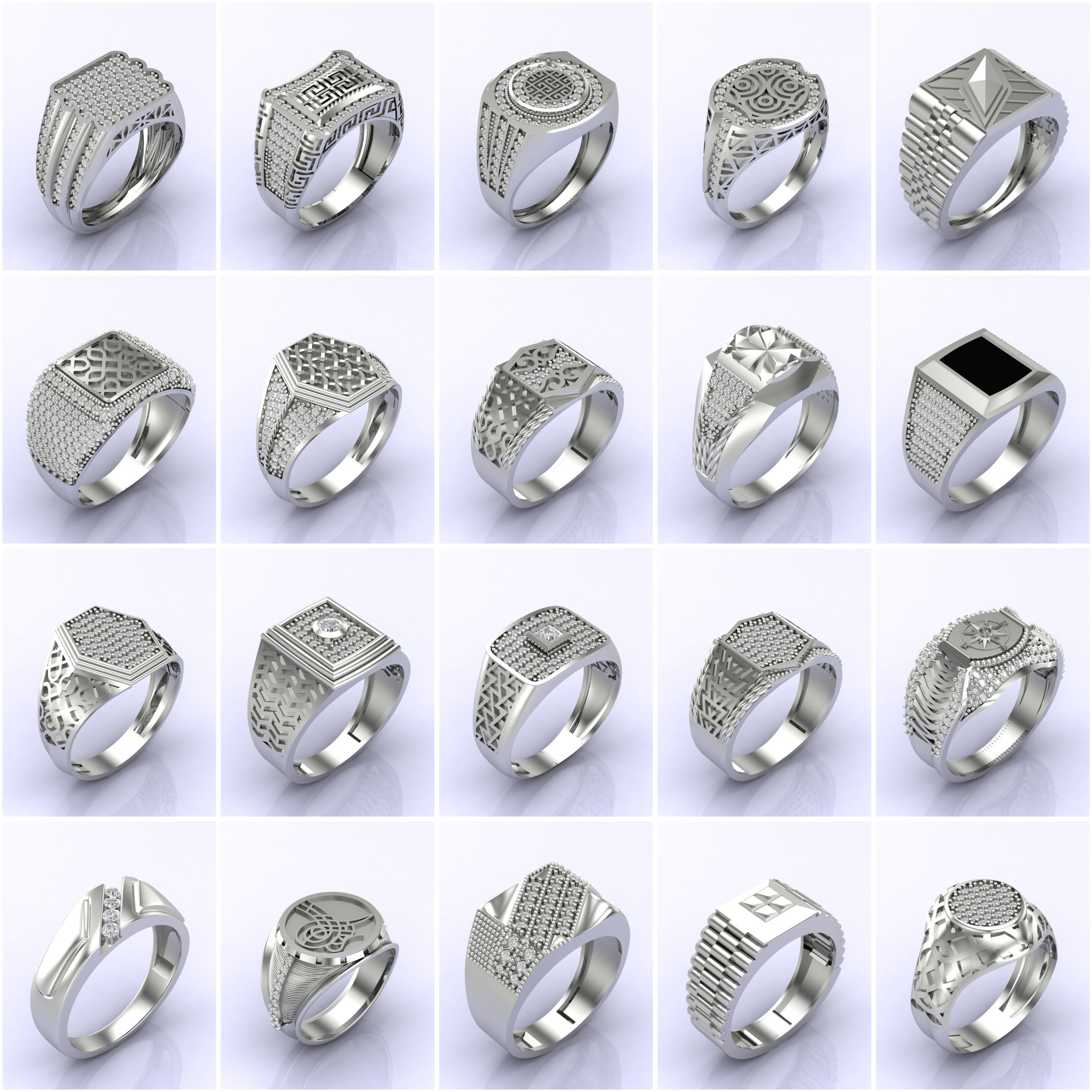 369 Files - STL 3DM Male Rings Model Gent Ring Gents Ring Bulk 3D Model Collection_2