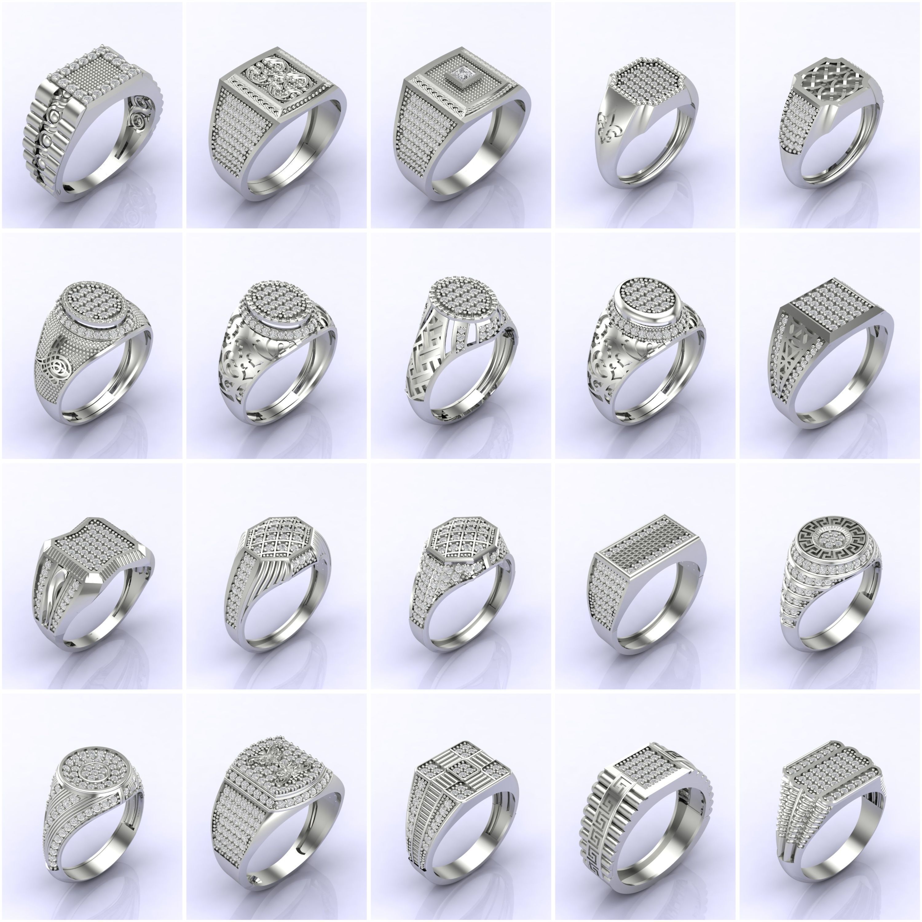 369 Files - STL 3DM Male Rings Model Gent Ring Gents Ring Bulk 3D Model Collection_3