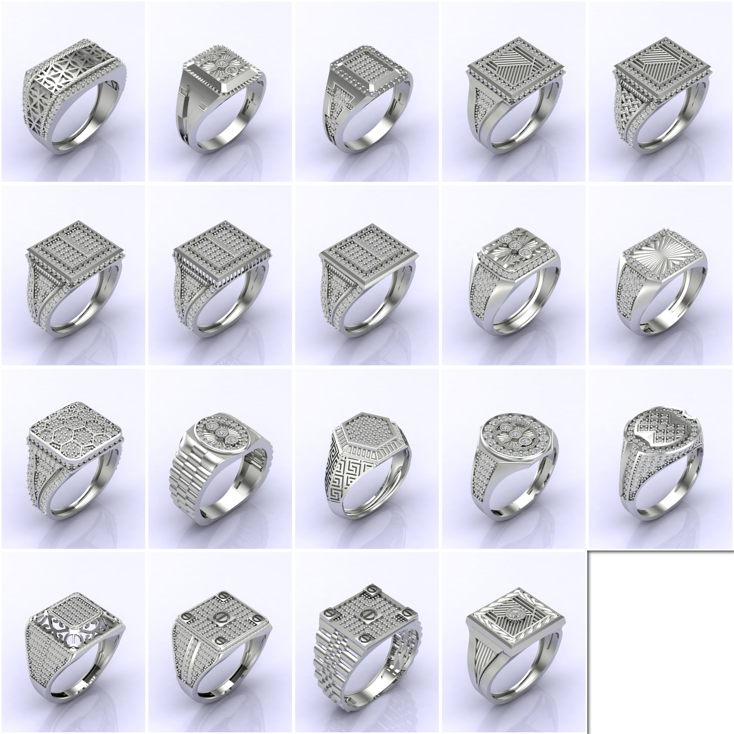 369 Files - STL 3DM Male Rings Model Gent Ring Gents Ring Bulk 3D Model Collection_10