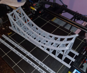 HO scale two lane bridge 3D print model_1