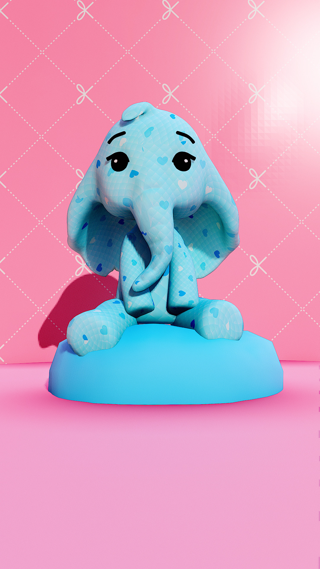 Cute Stylized 3D Elephant 3D model_0