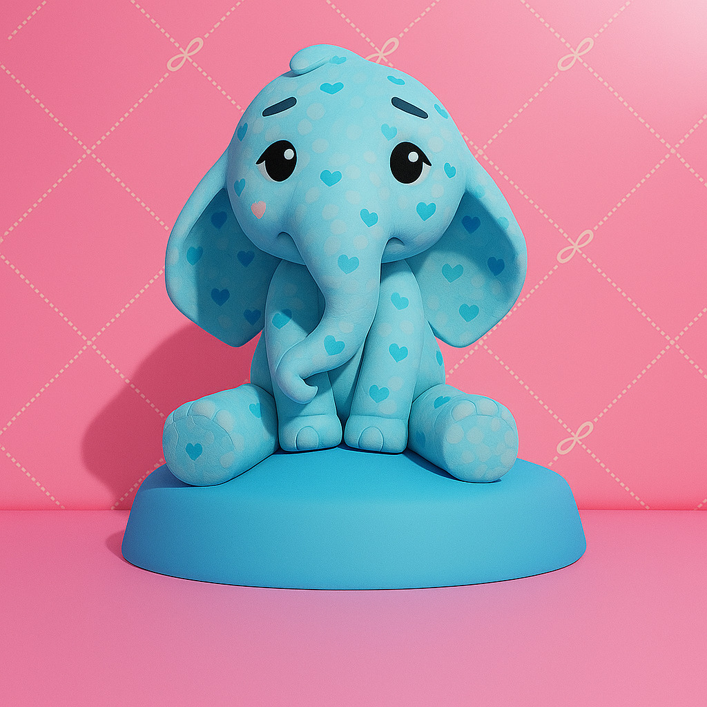 Cute Stylized 3D Elephant 3D model_1