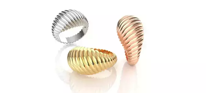 Wavy Domed Ring