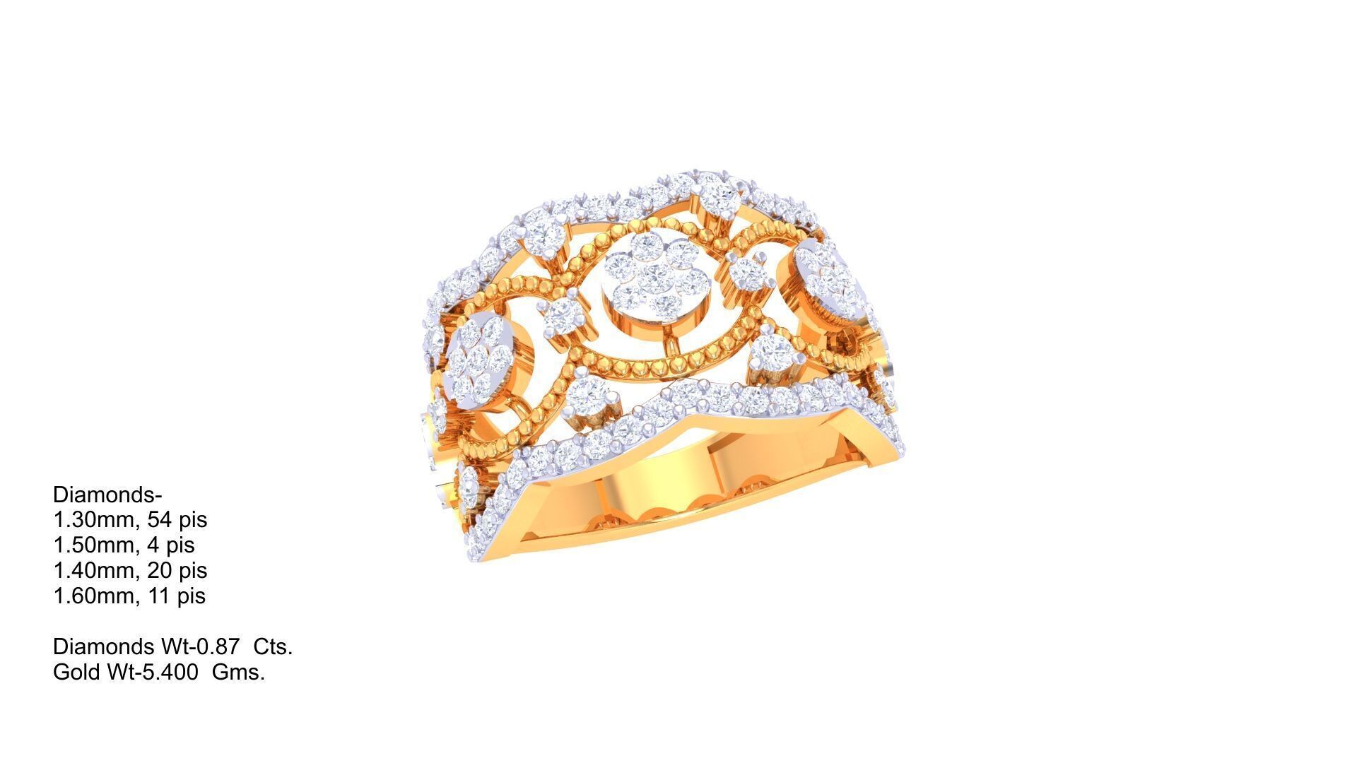 Women Ring Render 3dm STL OBJ FBX Details 3D print model_2