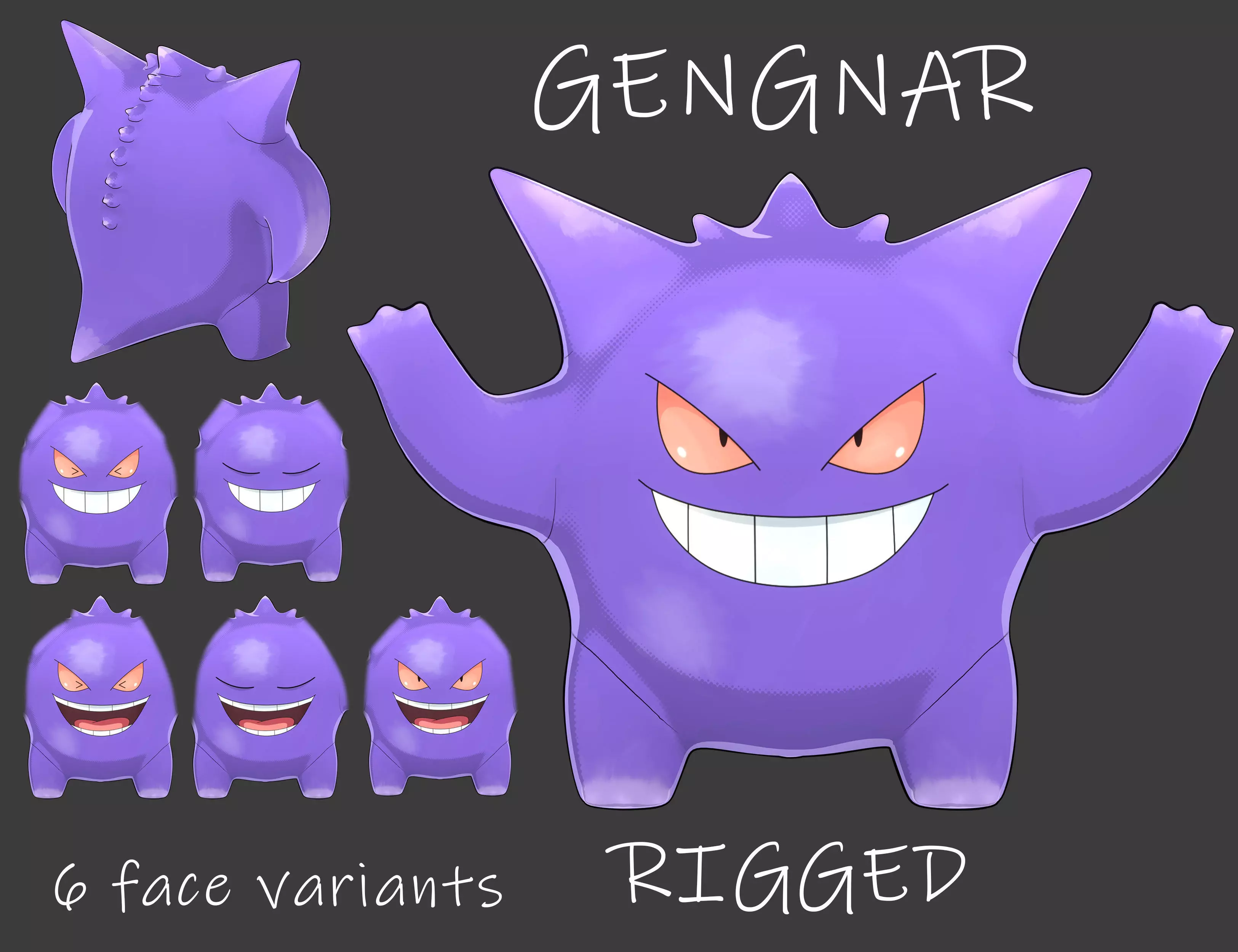 Gengnar Low-poly 3D model_0