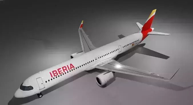 Iberia airbus a321neo XLR low poly 3D model 