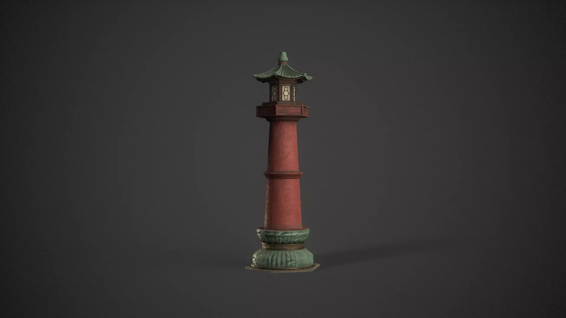 Chinese Stone Lantern 3D model_0
