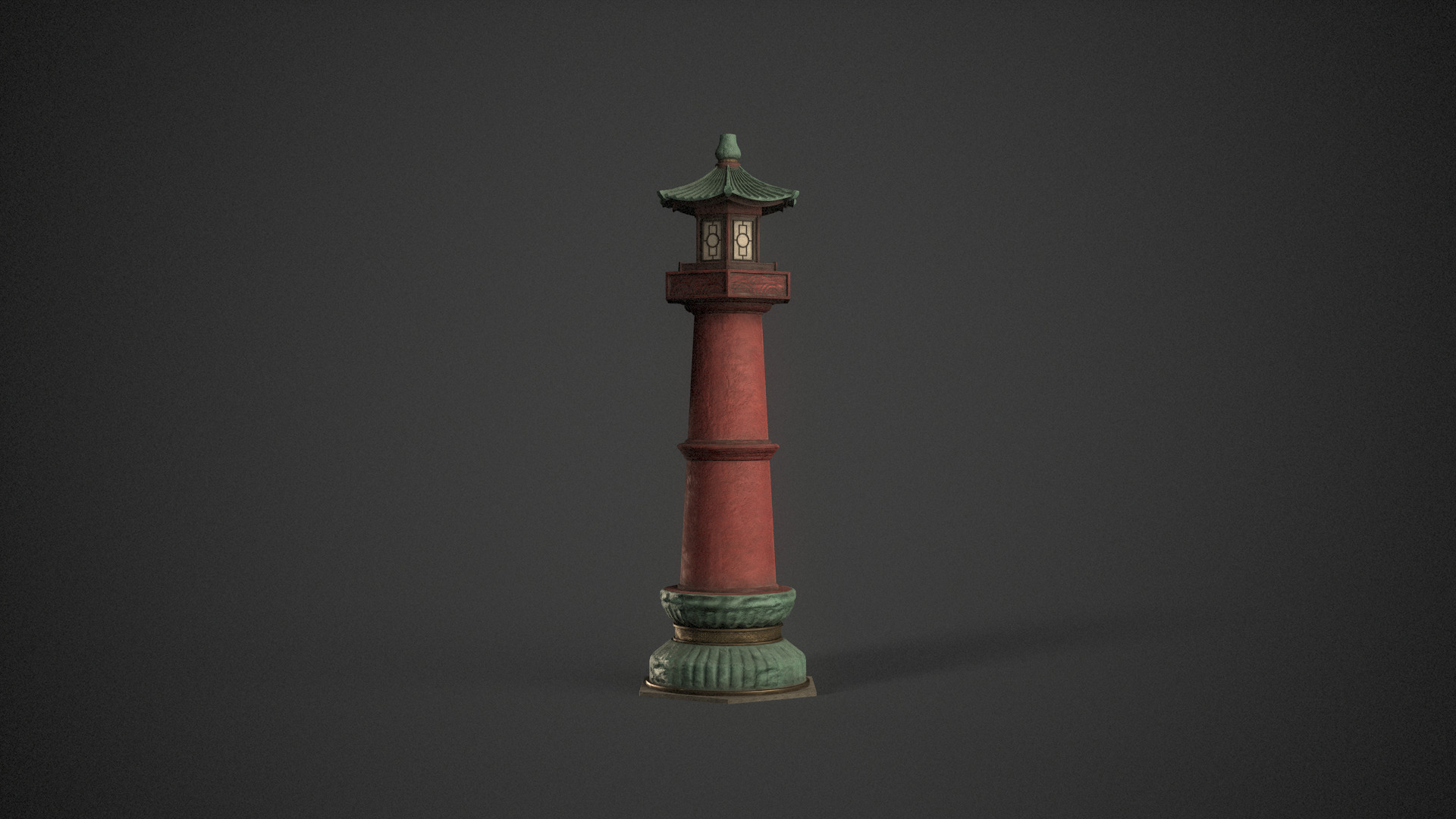Chinese Stone Lantern 3D model_1