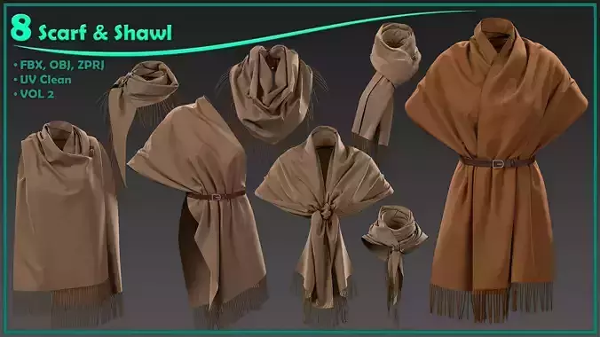 8 scarf and shawl-vol2 3D model