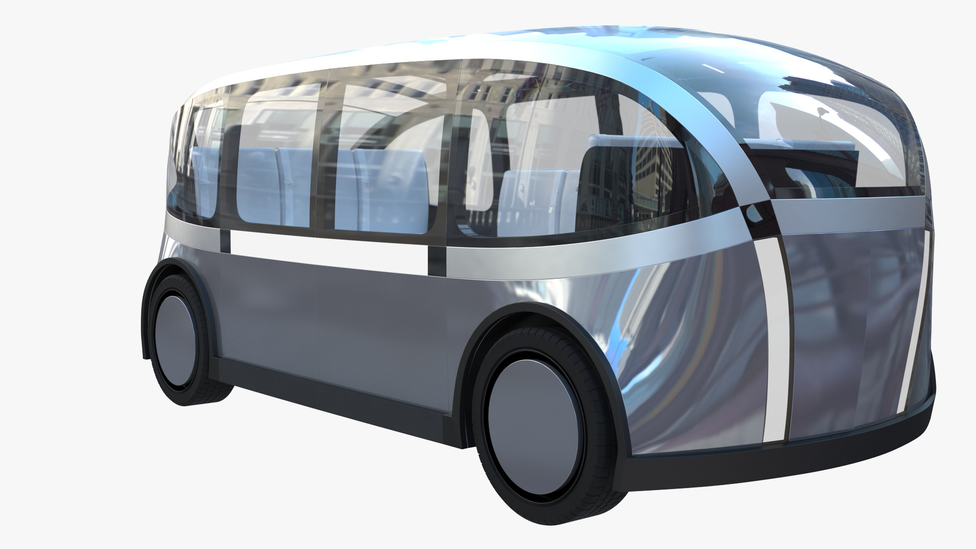 Self-driving taxi shuttle 3D model_6