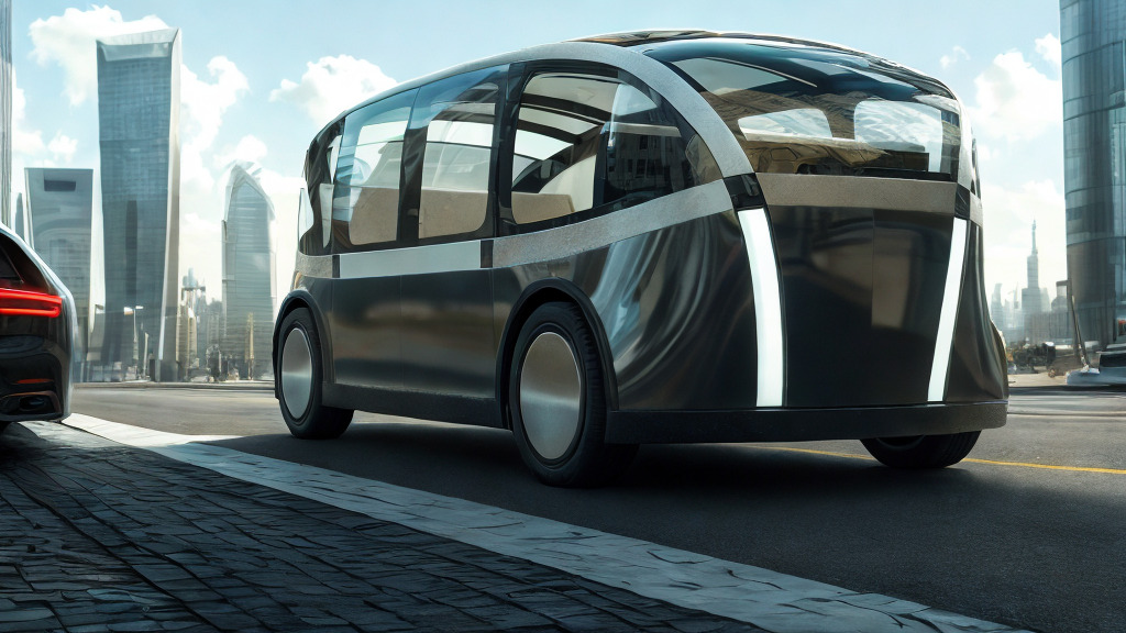 Self-driving taxi shuttle 3D model_3