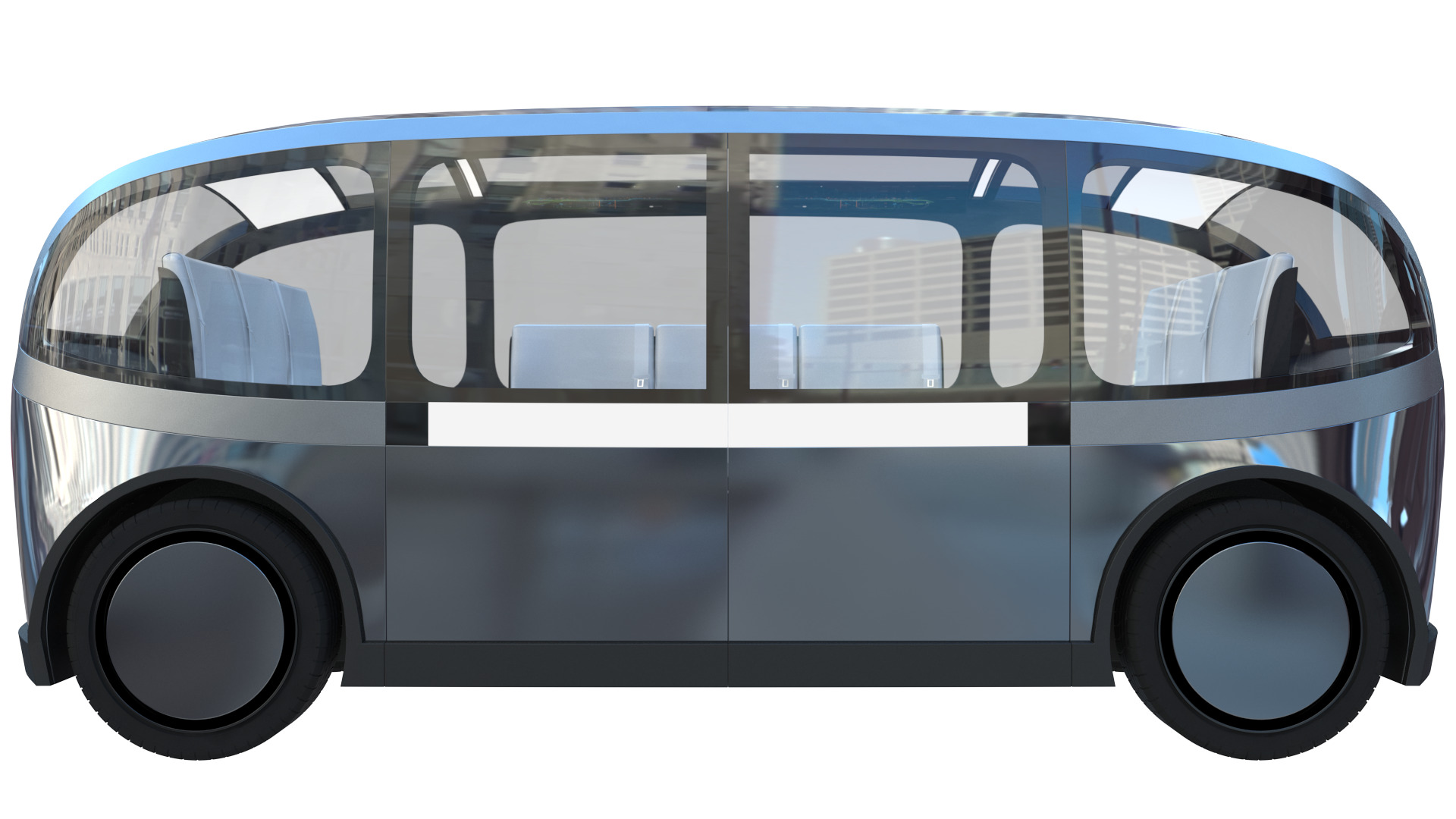Self-driving taxi shuttle 3D model_10