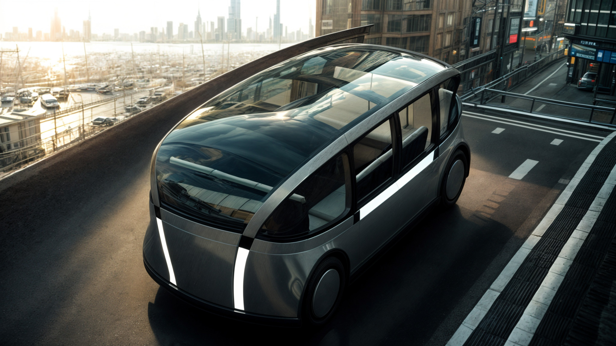 Self-driving taxi shuttle 3D model_4
