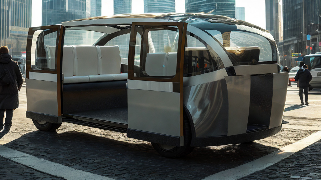 Self-driving taxi shuttle 3D model_2